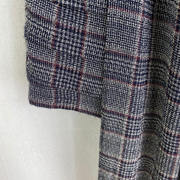 BEBE Navy Plaid One Shoulder Mini Dress NWT - Picture 9 of 12